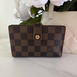 Louis Vuitton Damier Ebene Portefeuille Viennois French Kiss Lock Bifold Wallet